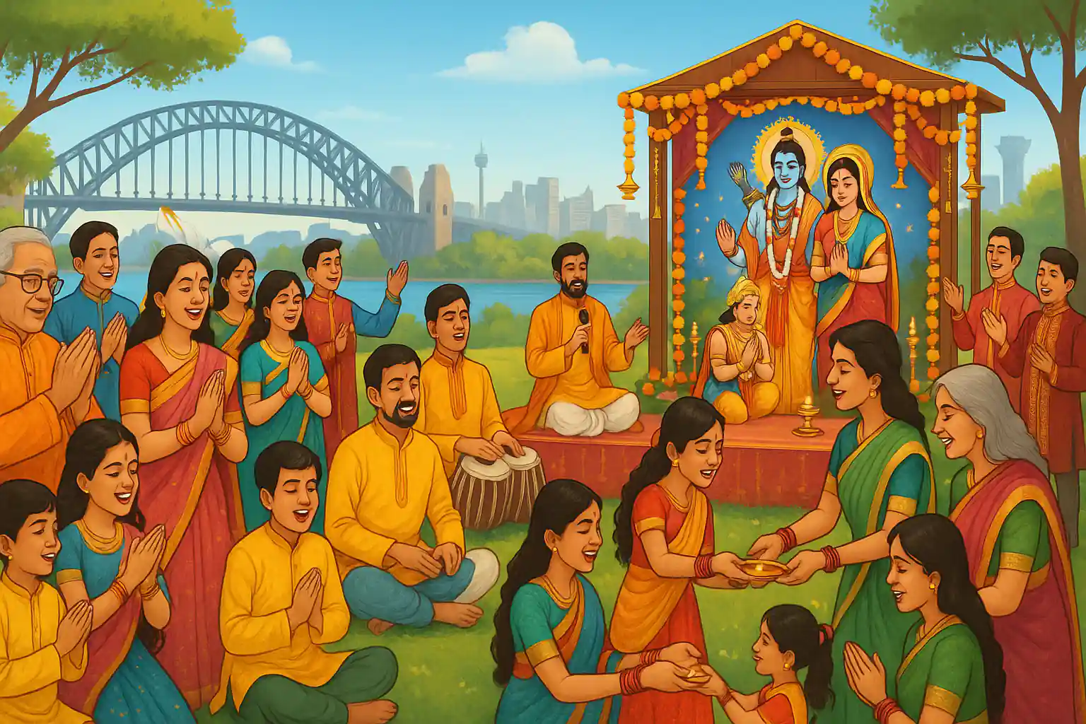 Ram Katha by Aniruddhacharya Ji in Australia Devotees attending Ram Katha in Australia